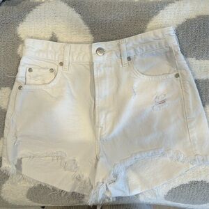 Zara white denim high wasted, cut off shorts